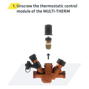 Upgrade Multi-Therm-Pro – View unscrewing the thermostat balancing bonnet of the Multi-Therm | Kemper Group